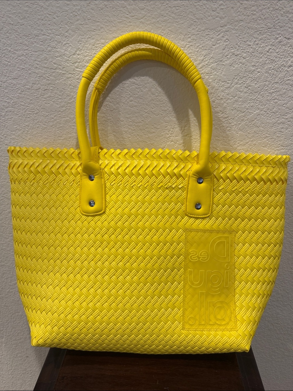 Desigual Basket Braided Zaire Shopping Bag Jaune
